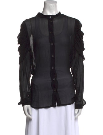Ann Demeulemeester Mock Neck Long Sleeve Blouse