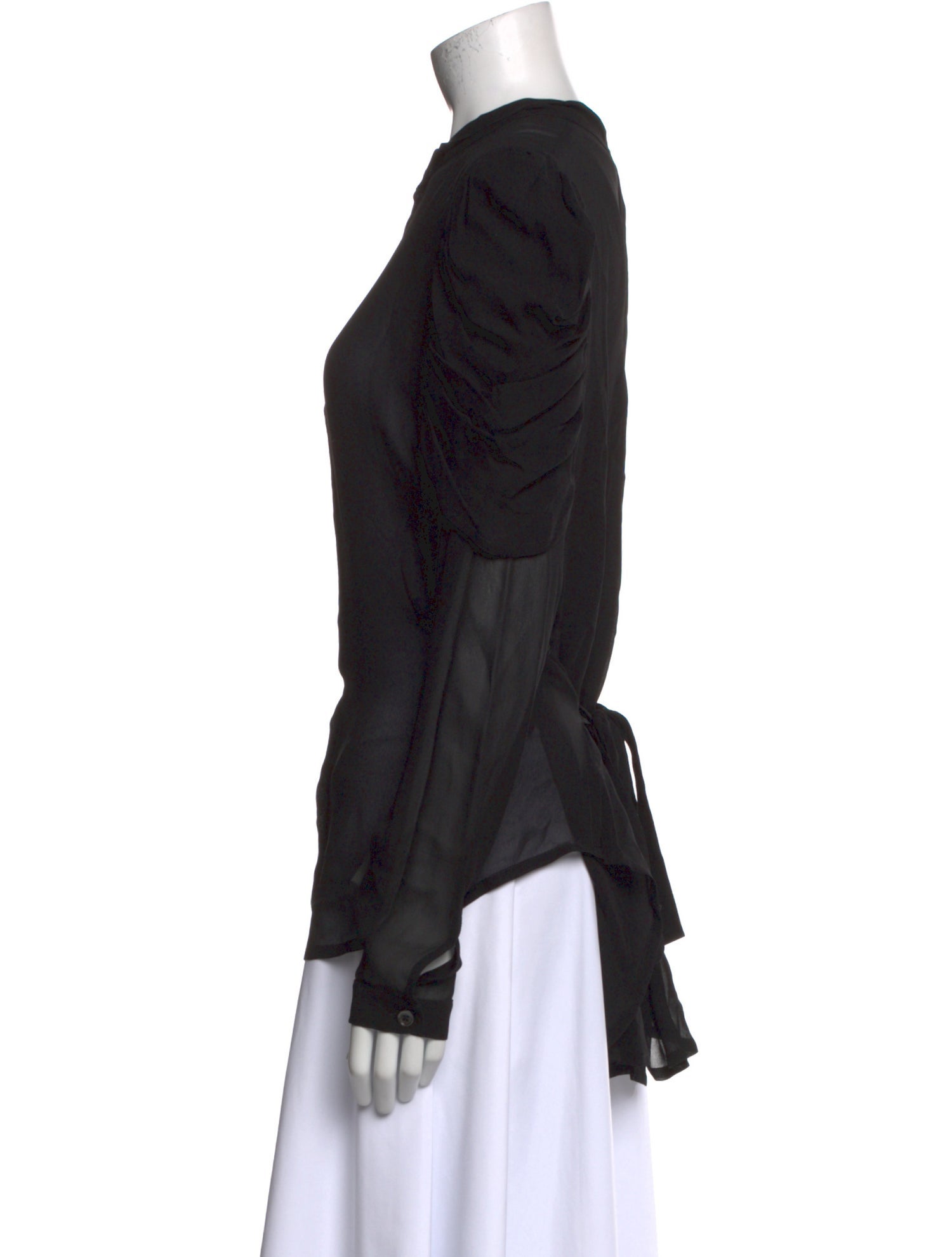 Ann Demeulemeester Mock Neck Long Sleeve Blouse