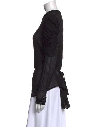 Ann Demeulemeester Mock Neck Long Sleeve Blouse