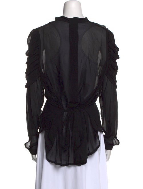 Ann Demeulemeester Mock Neck Long Sleeve Blouse