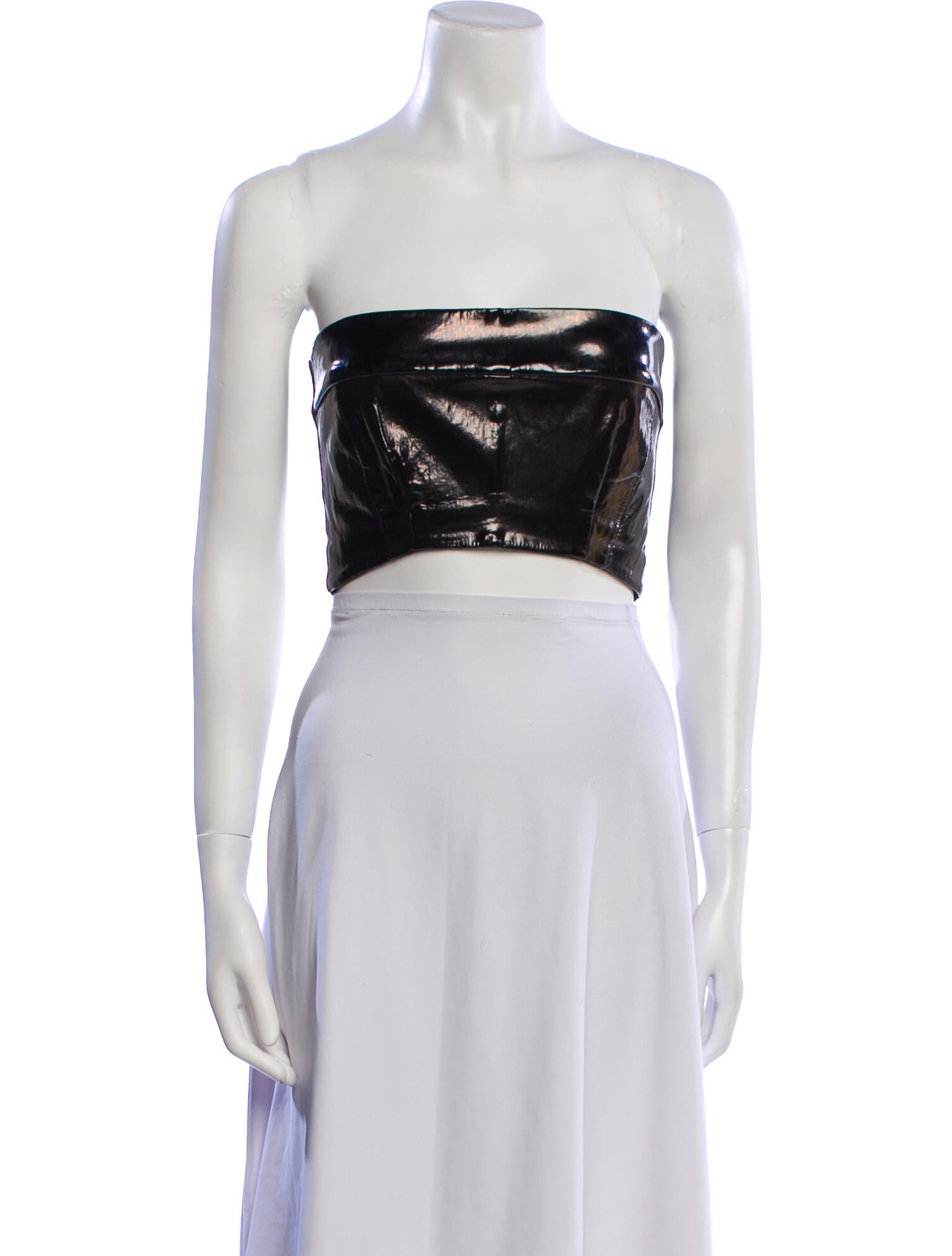 Ann Demeulemeester Lamb Leather Strapless Crop Top