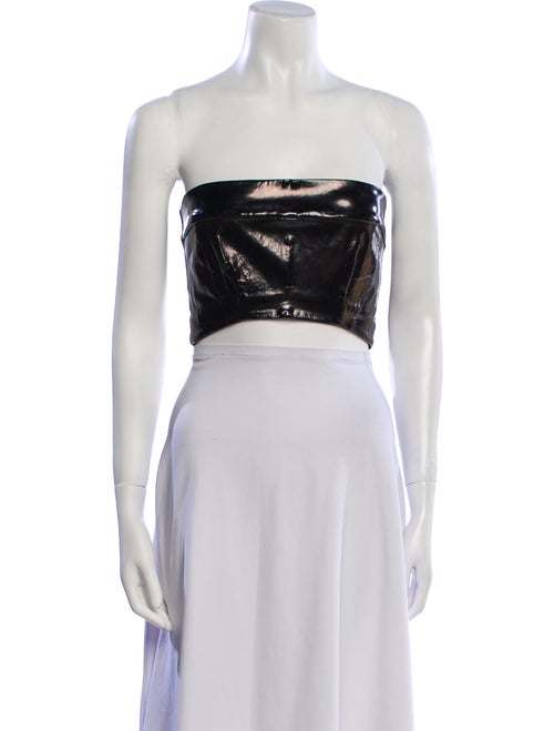 Ann Demeulemeester Lamb Leather Strapless Crop Top