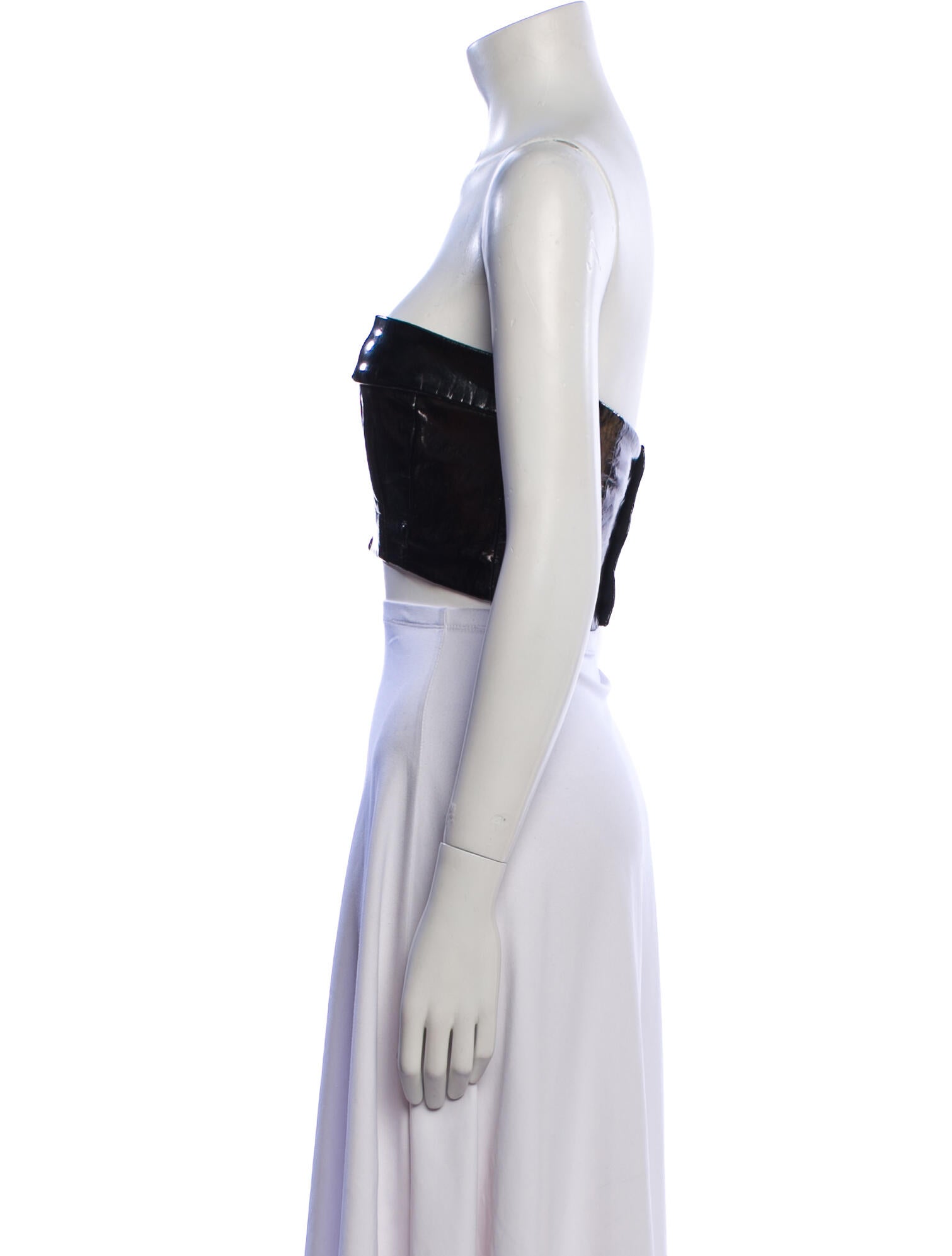 Ann Demeulemeester Lamb Leather Strapless Crop Top