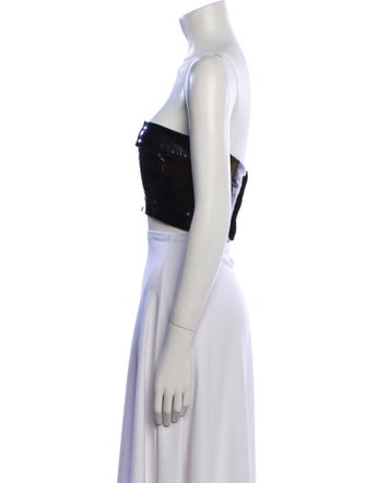 Ann Demeulemeester Lamb Leather Strapless Crop Top