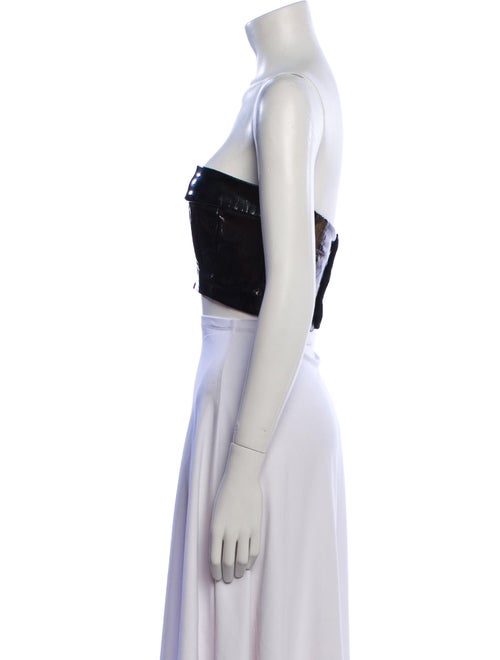 Ann Demeulemeester Lamb Leather Strapless Crop Top