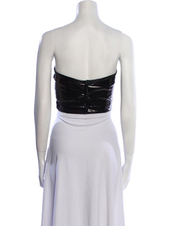 Ann Demeulemeester Lamb Leather Strapless Crop Top