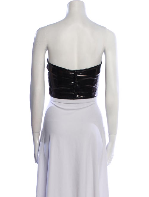 Ann Demeulemeester Lamb Leather Strapless Crop Top