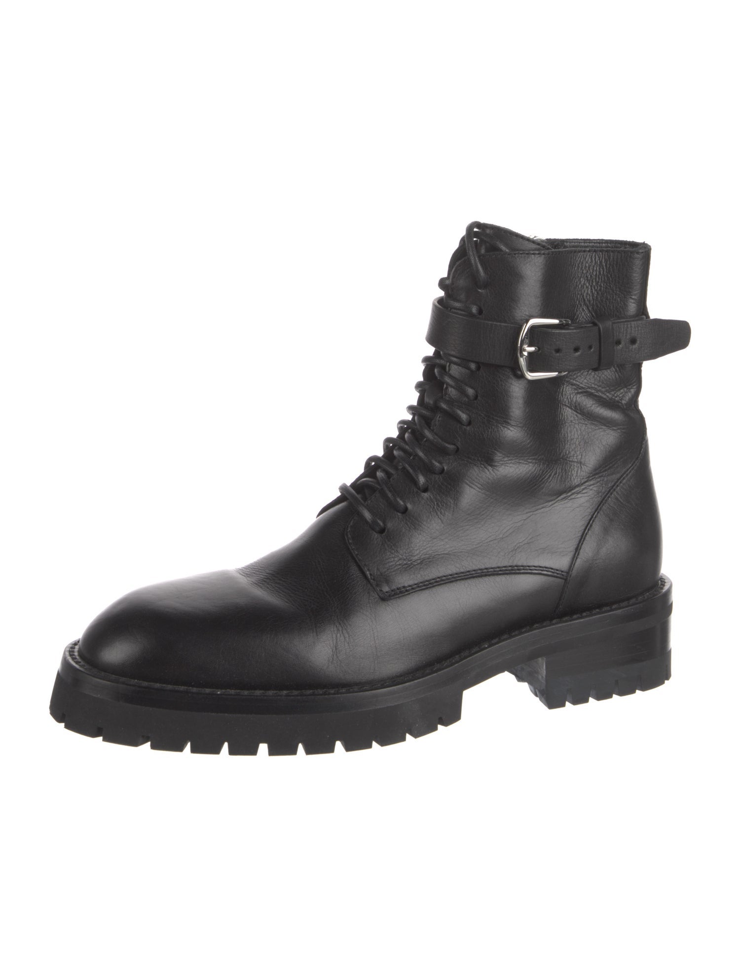 Ann Demeulemeester Leather Combat Boots