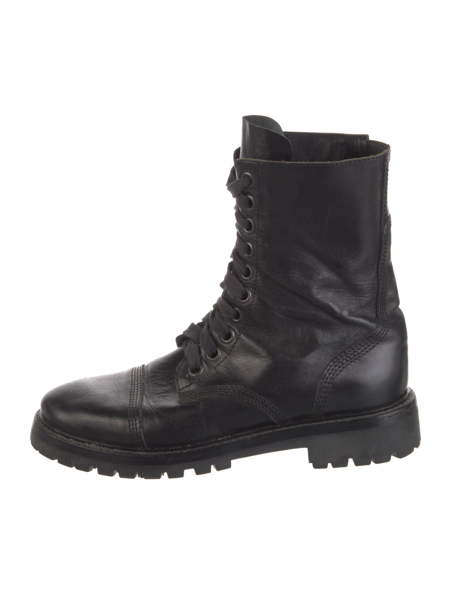 Ann Demeulemeester Leather Combat Boots