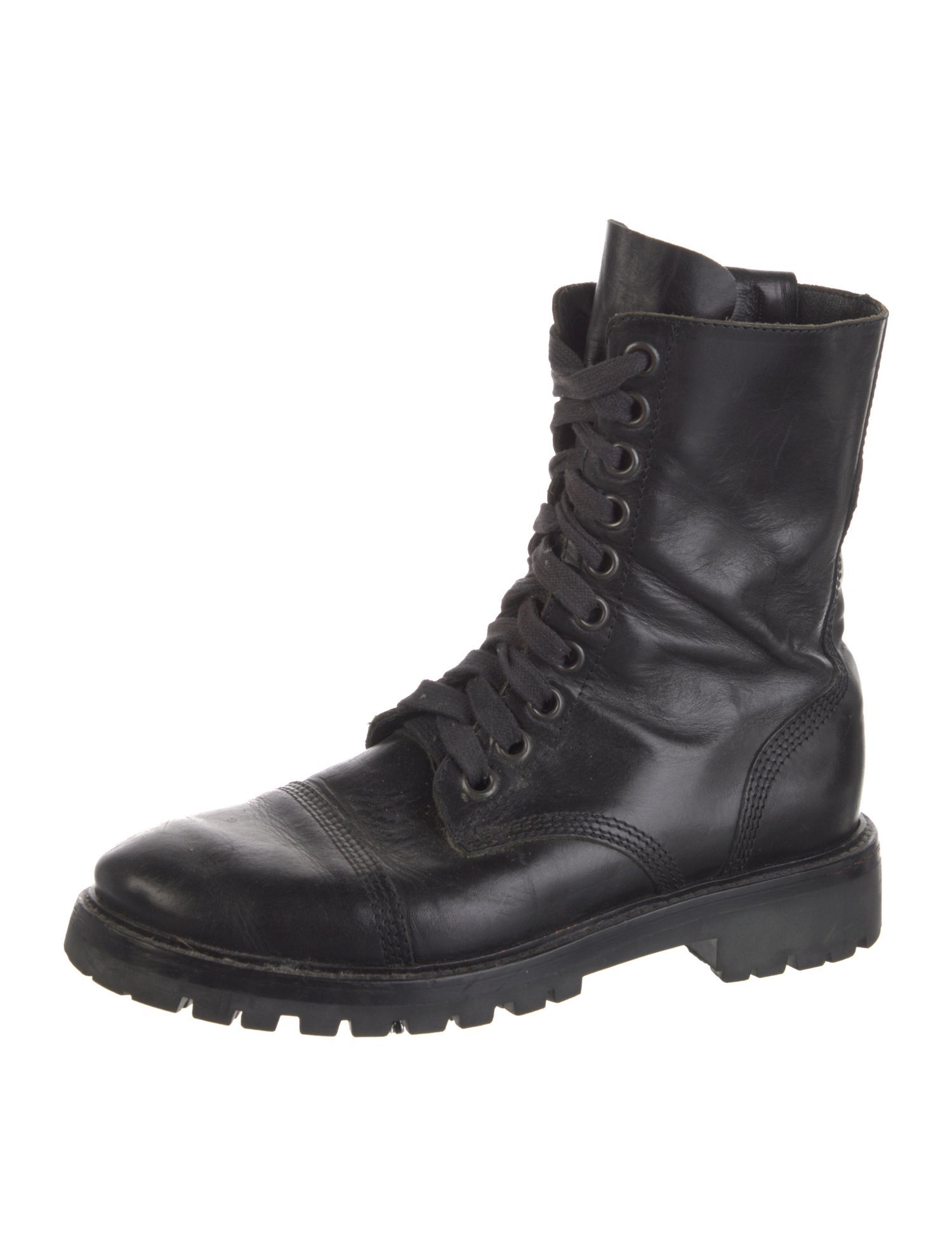 Ann Demeulemeester Leather Combat Boots