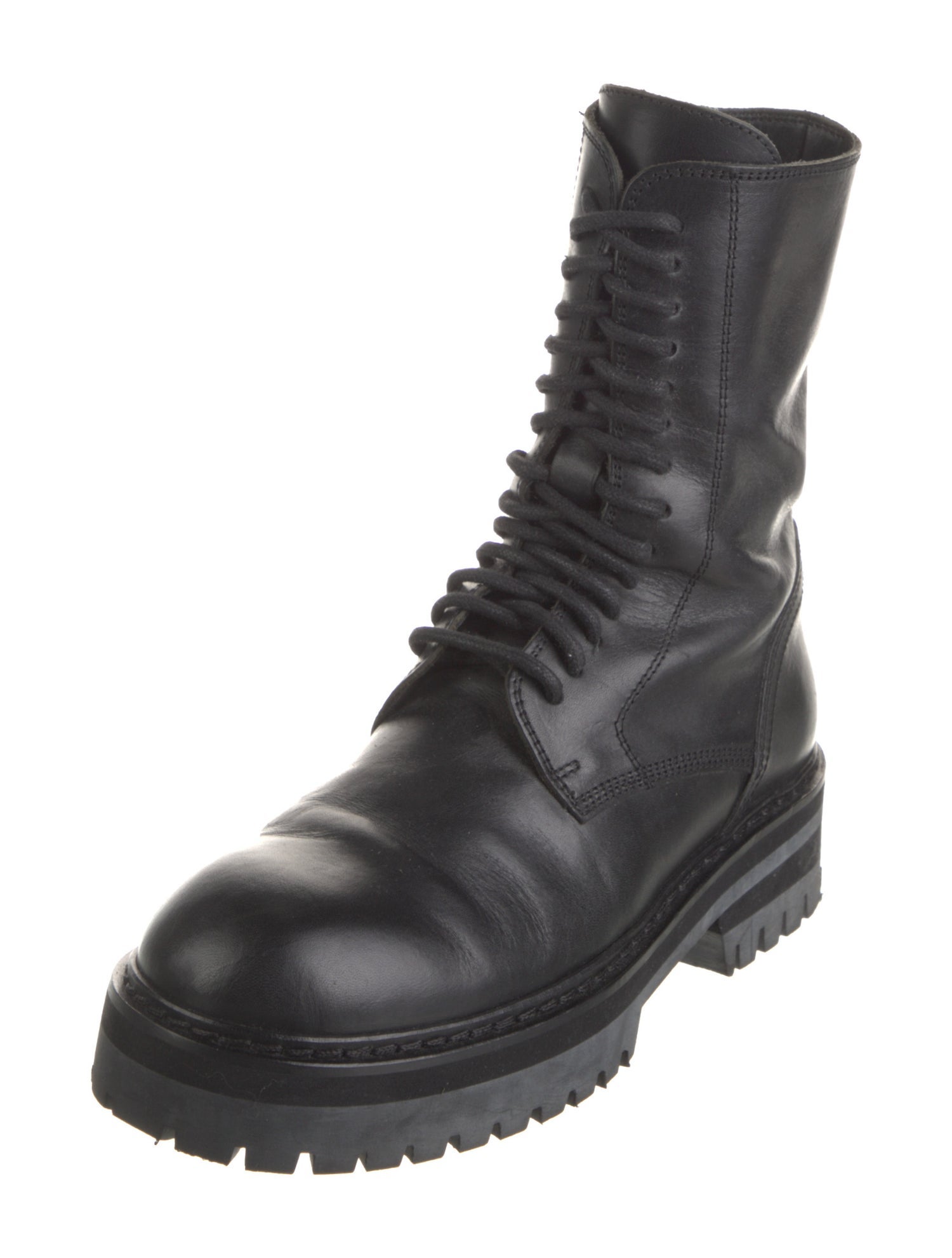 Ann Demeulemeester Leather Combat Boots