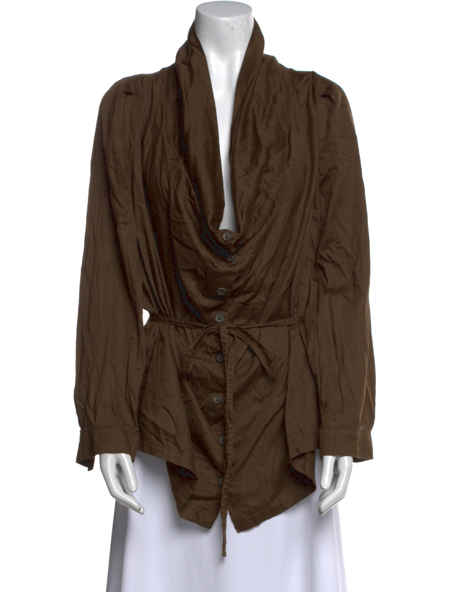 Ann Demeulemeester Cowl Neck Long Sleeve Tunic