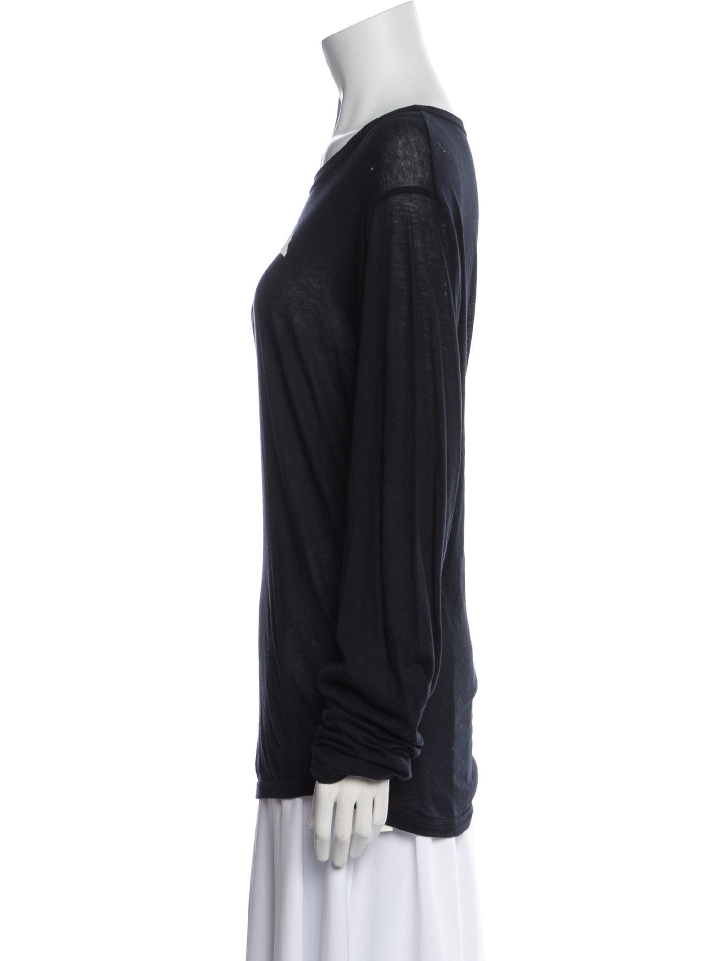 Ann Demeulemeester Graphic Print Scoop Neck Top