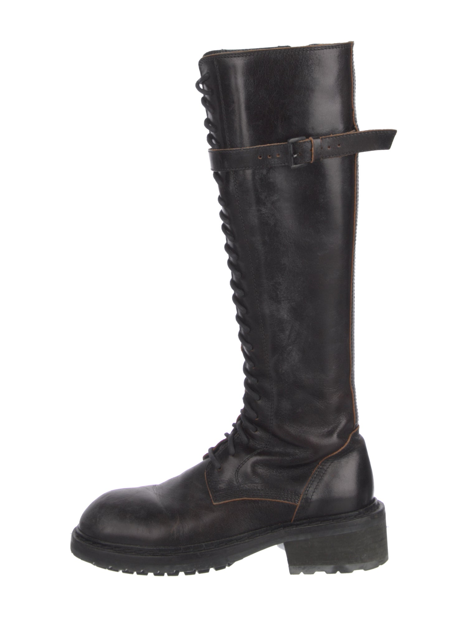 Ann Demeulemeester Leather Combat Boots