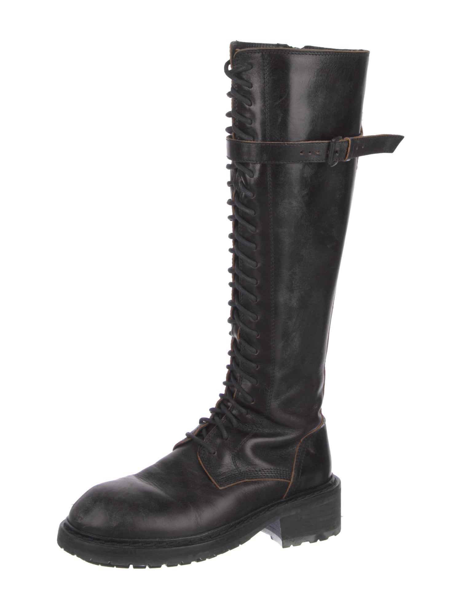 Ann Demeulemeester Leather Combat Boots