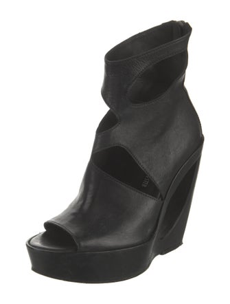 Ann Demeulemeester Leather Cutout Accent Boots