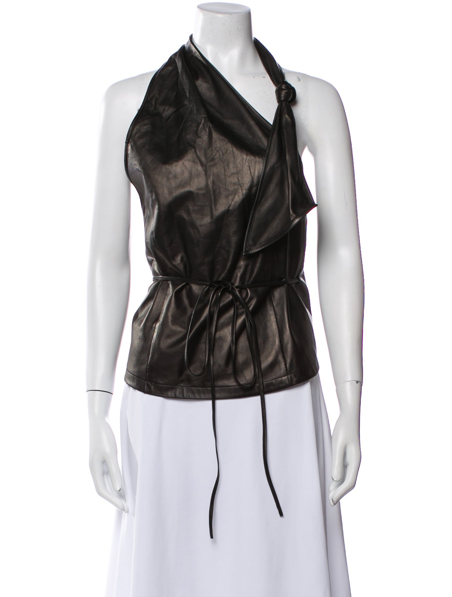 Ann Demeulemeester Leather Halterneck Top