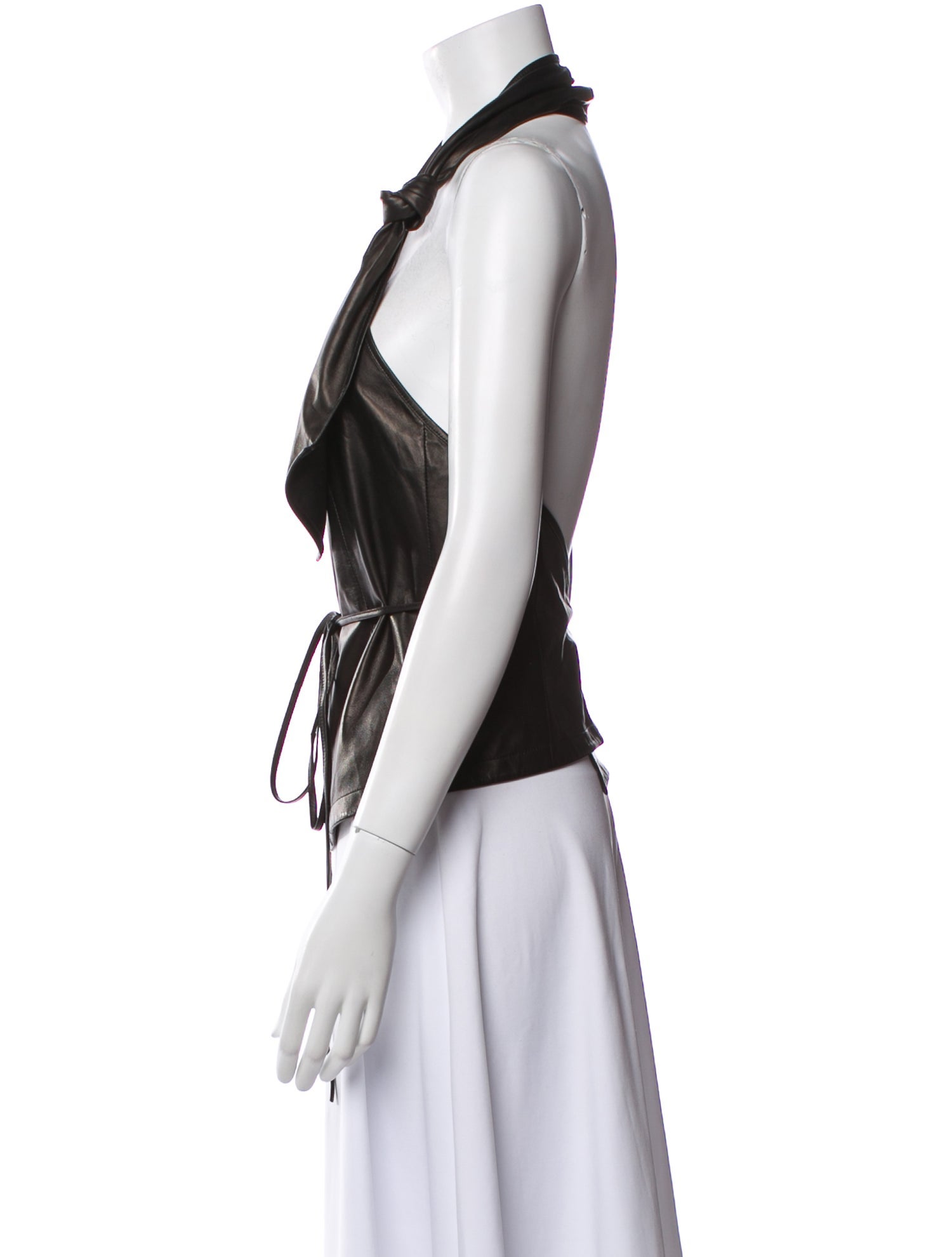 Ann Demeulemeester Leather Halterneck Top