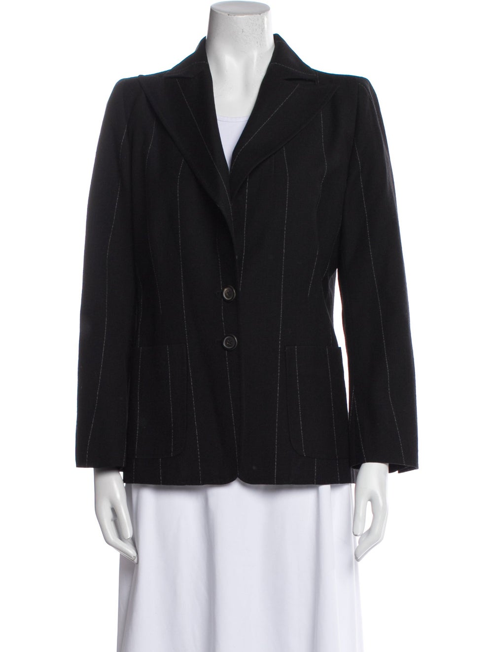 Ann Demeulemeester Wool Evening Jacket Black Stri… - image 1