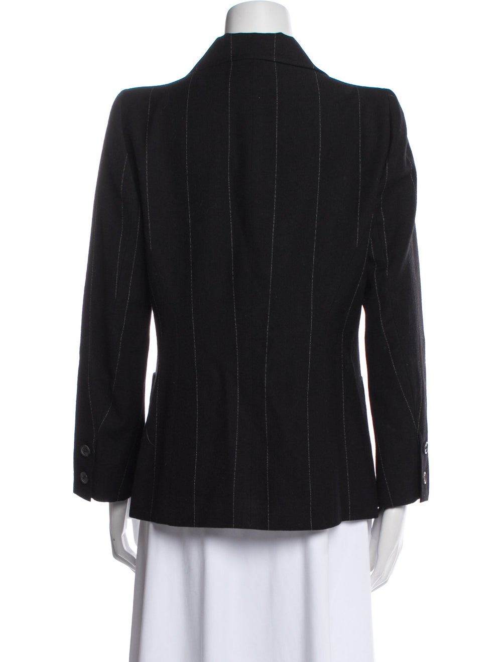 Ann Demeulemeester Wool Evening Jacket Black Stri… - image 3