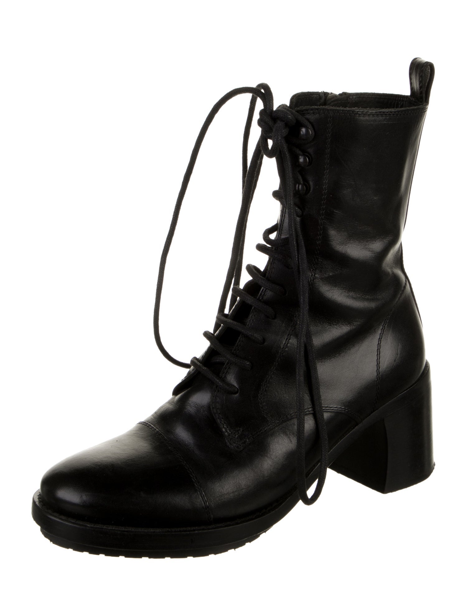 Ann Demeulemeester Leather Combat Boots