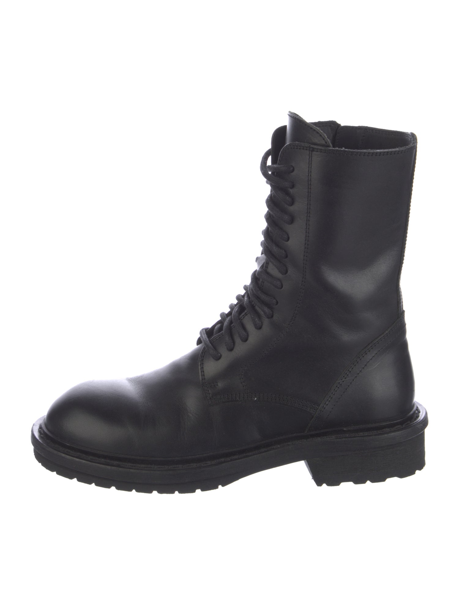 Ann Demeulemeester Leather Square-Toe Boots - Black Boots, Shoes