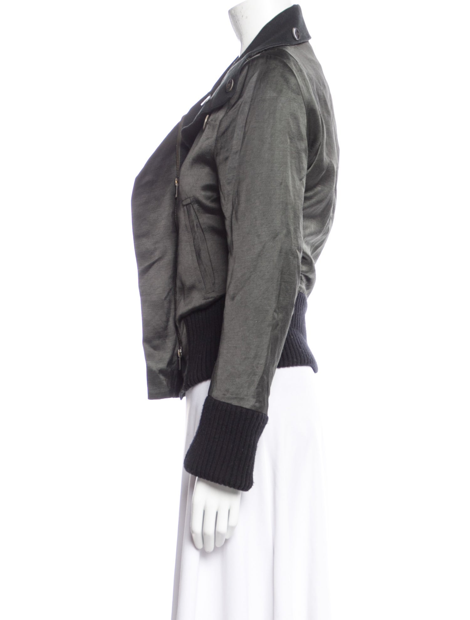 Ann Demeulemeester Colorblock Pattern Biker Jacket