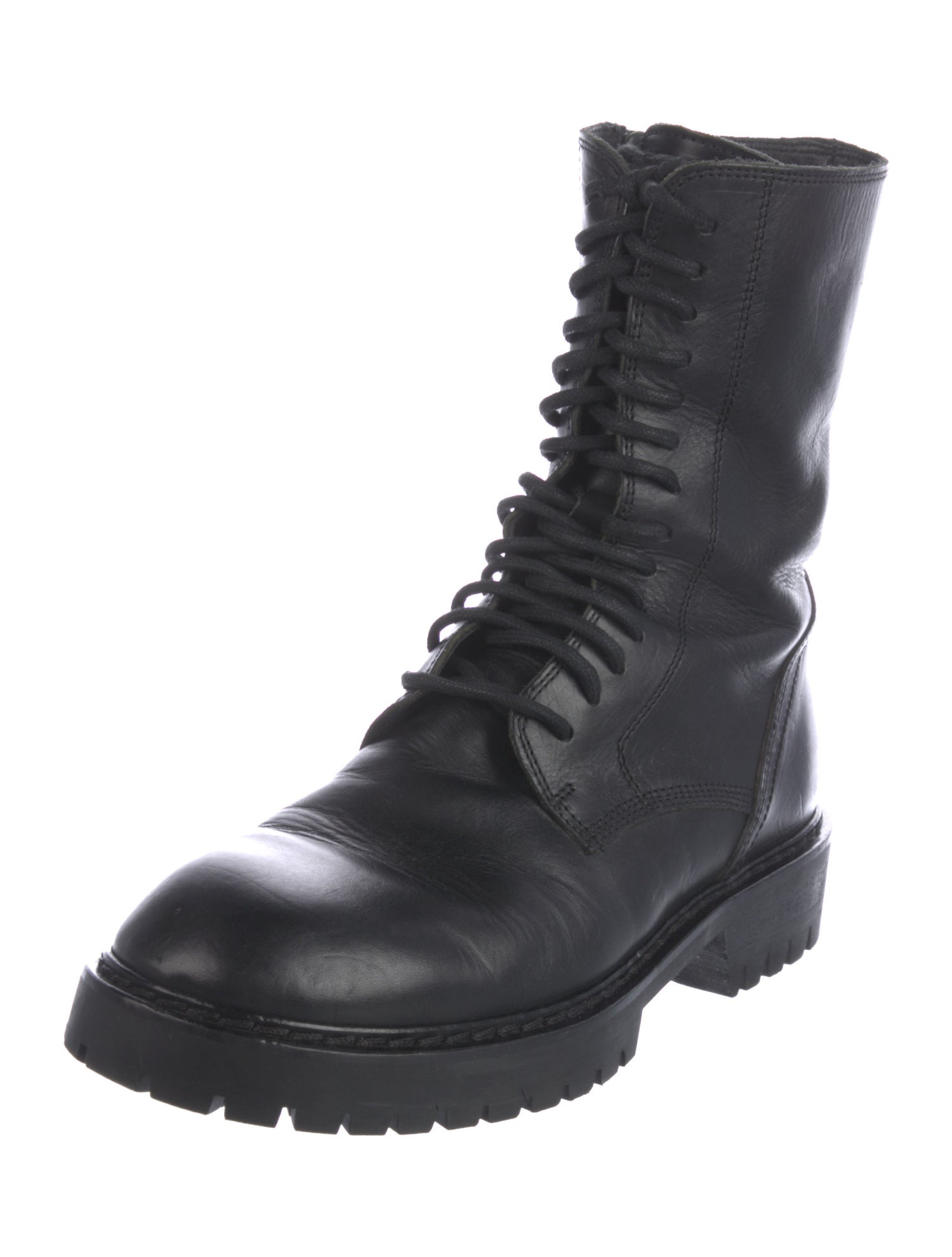 Ann Demeulemeester Leather Combat Boots