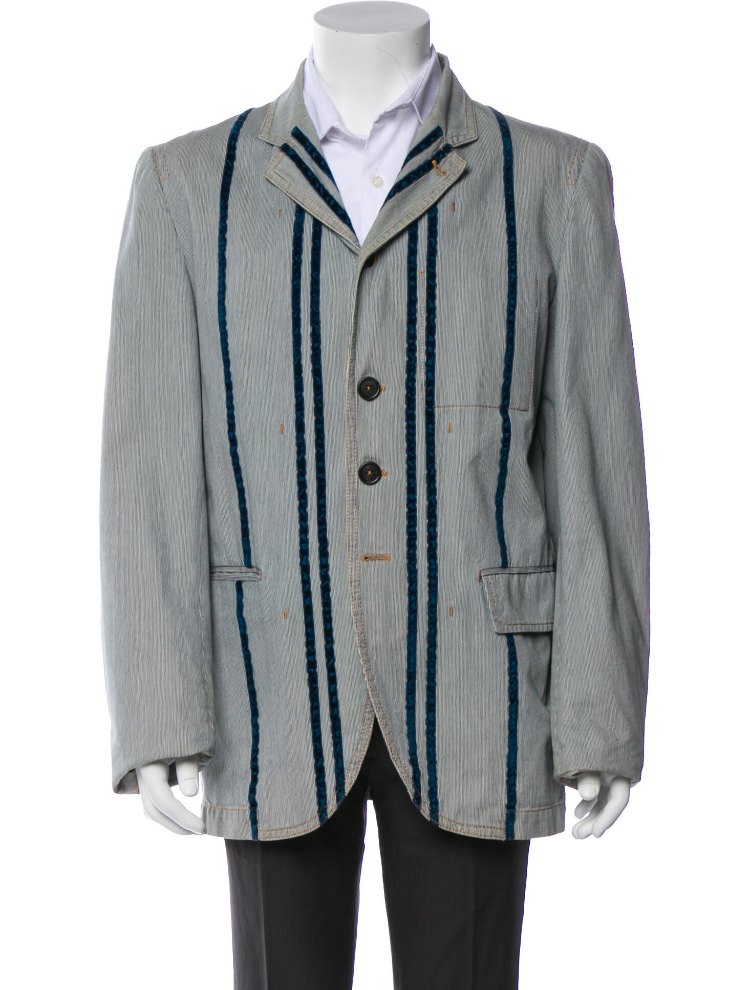 Ann Demeulemeester 2014 Striped Peacoat