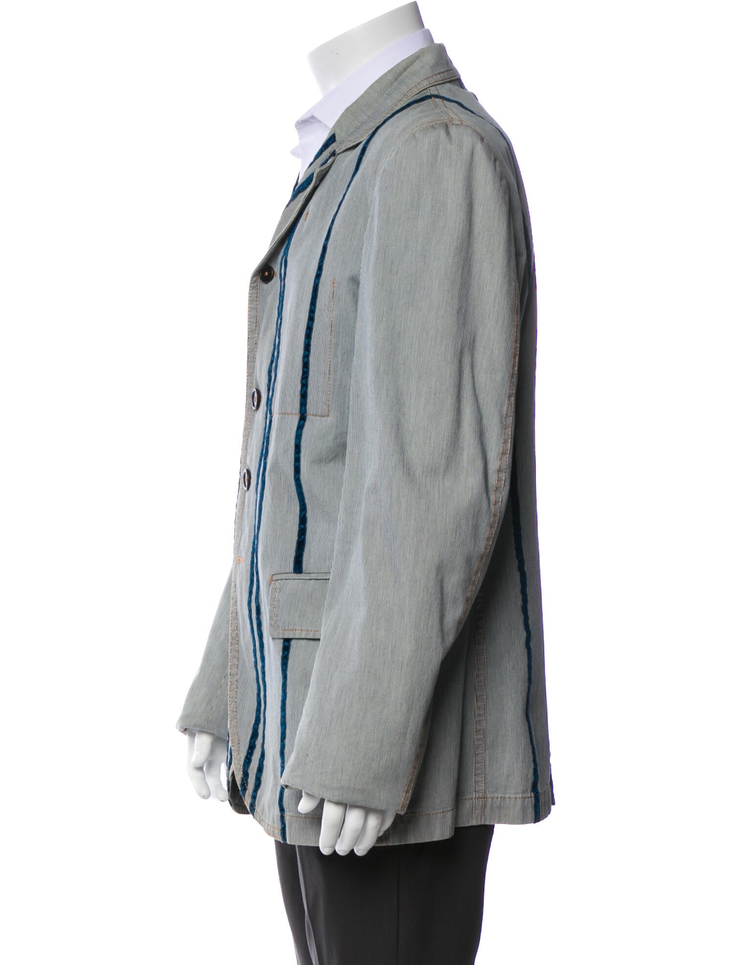 Ann Demeulemeester 2014 Striped Peacoat