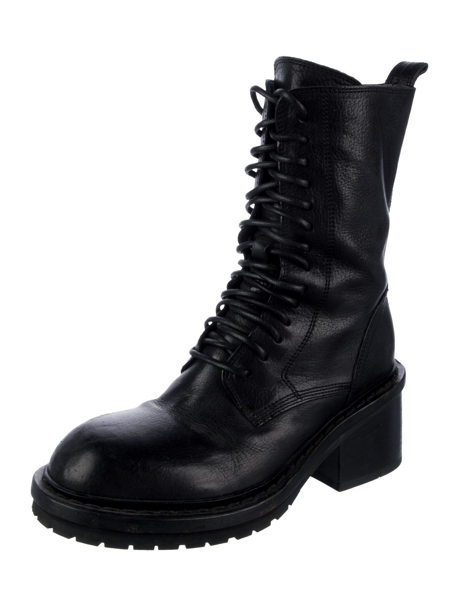 Ann Demeulemeester Leather Combat Boots