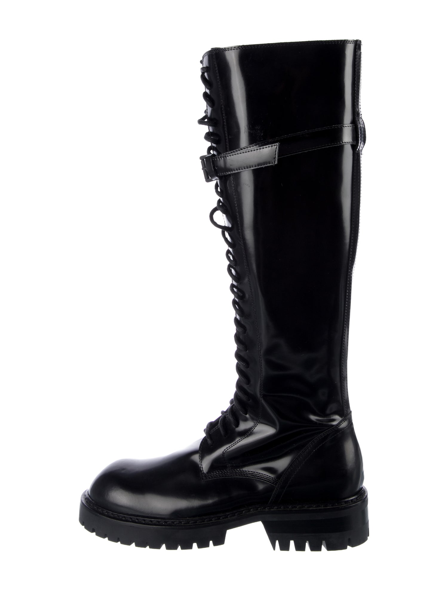 Ann Demeulemeester Patent Leather Combat Boots
