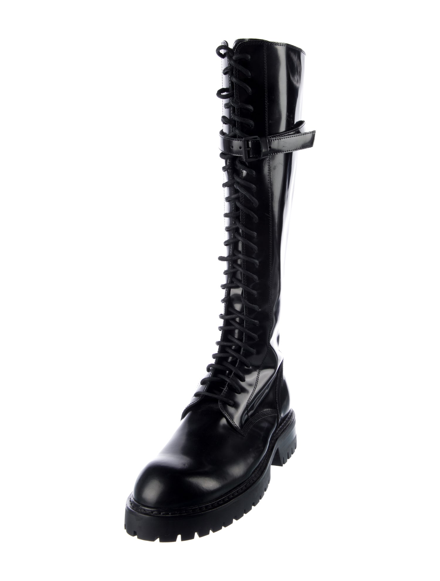 Ann Demeulemeester Patent Leather Combat Boots