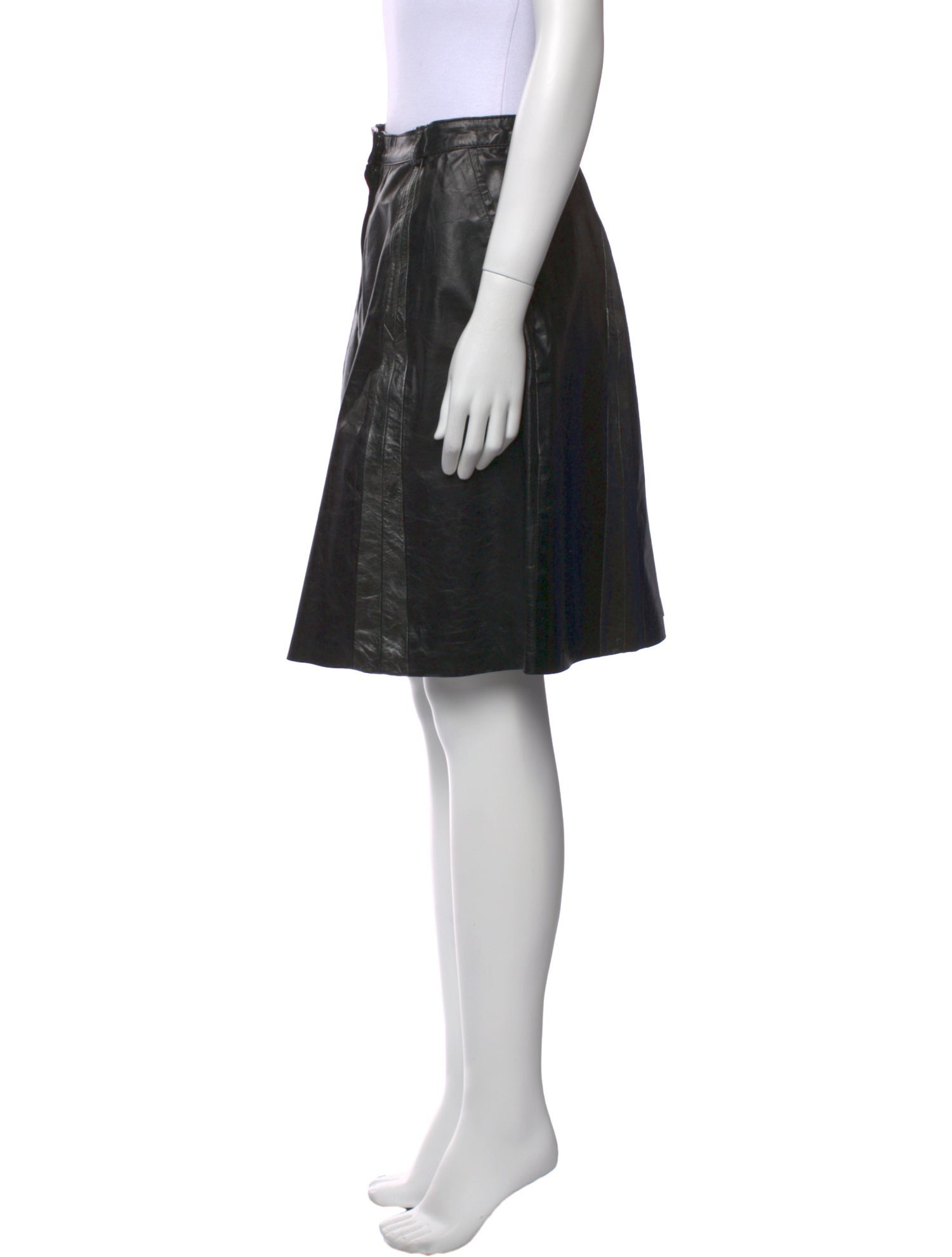 Ann Demeulemeester Leather Knee-Length Skirt