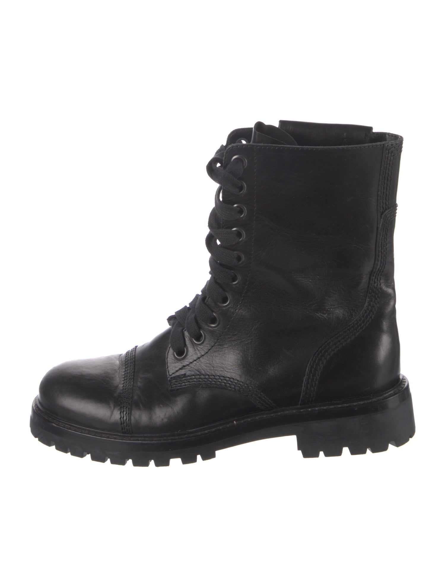 Ann Demeulemeester Leather Combat Boots