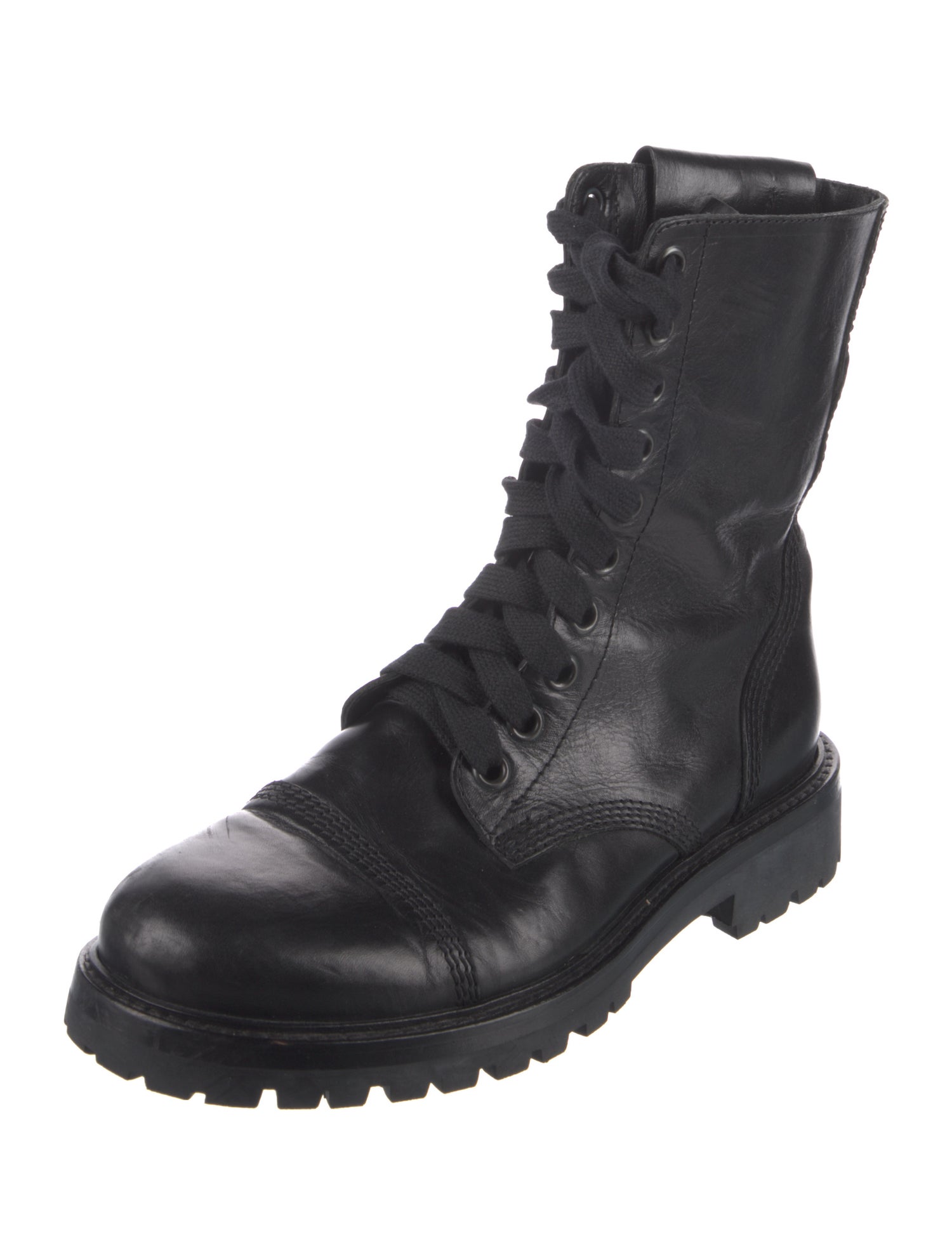 Ann Demeulemeester Leather Combat Boots