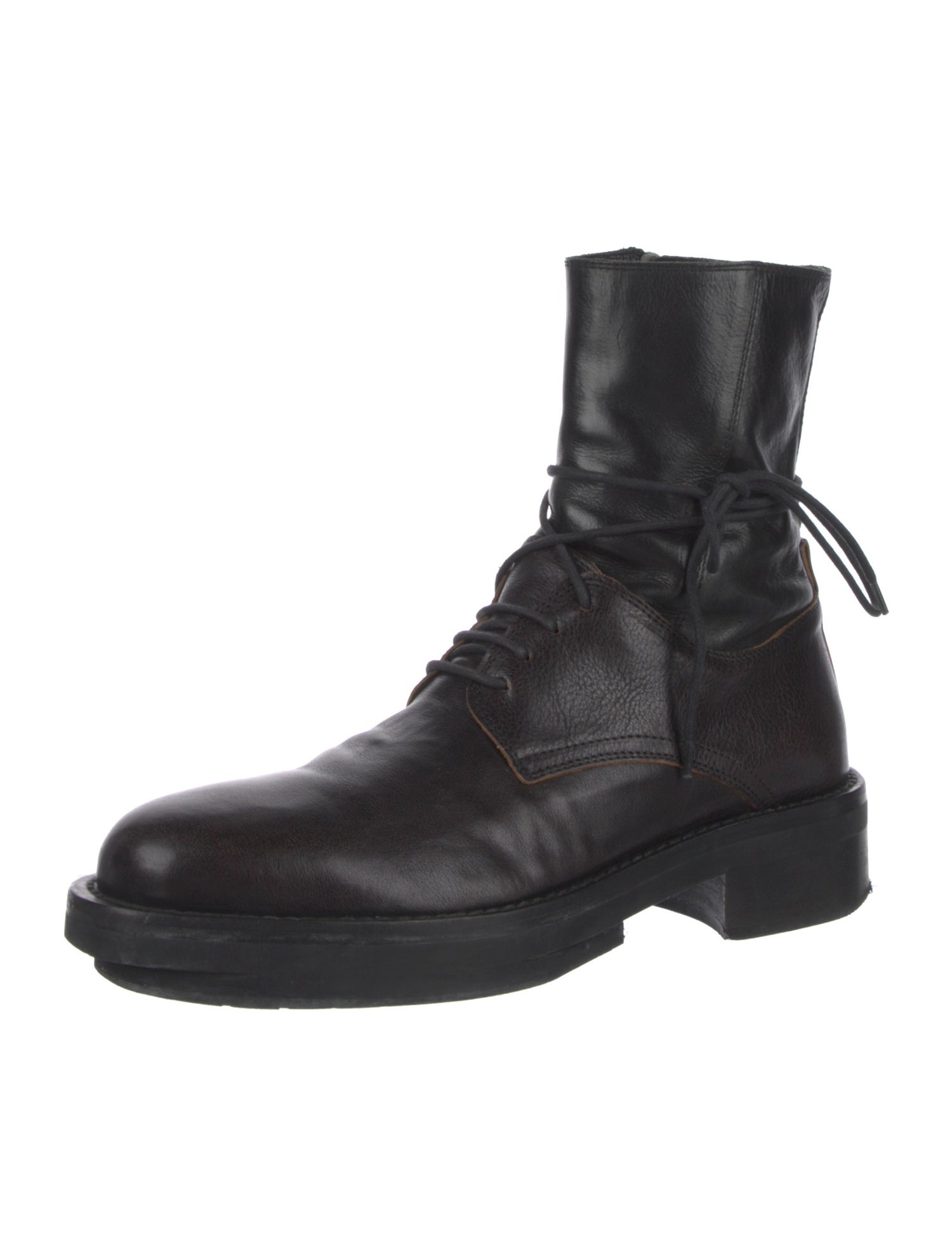 Ann Demeulemeester Leather Combat Boots