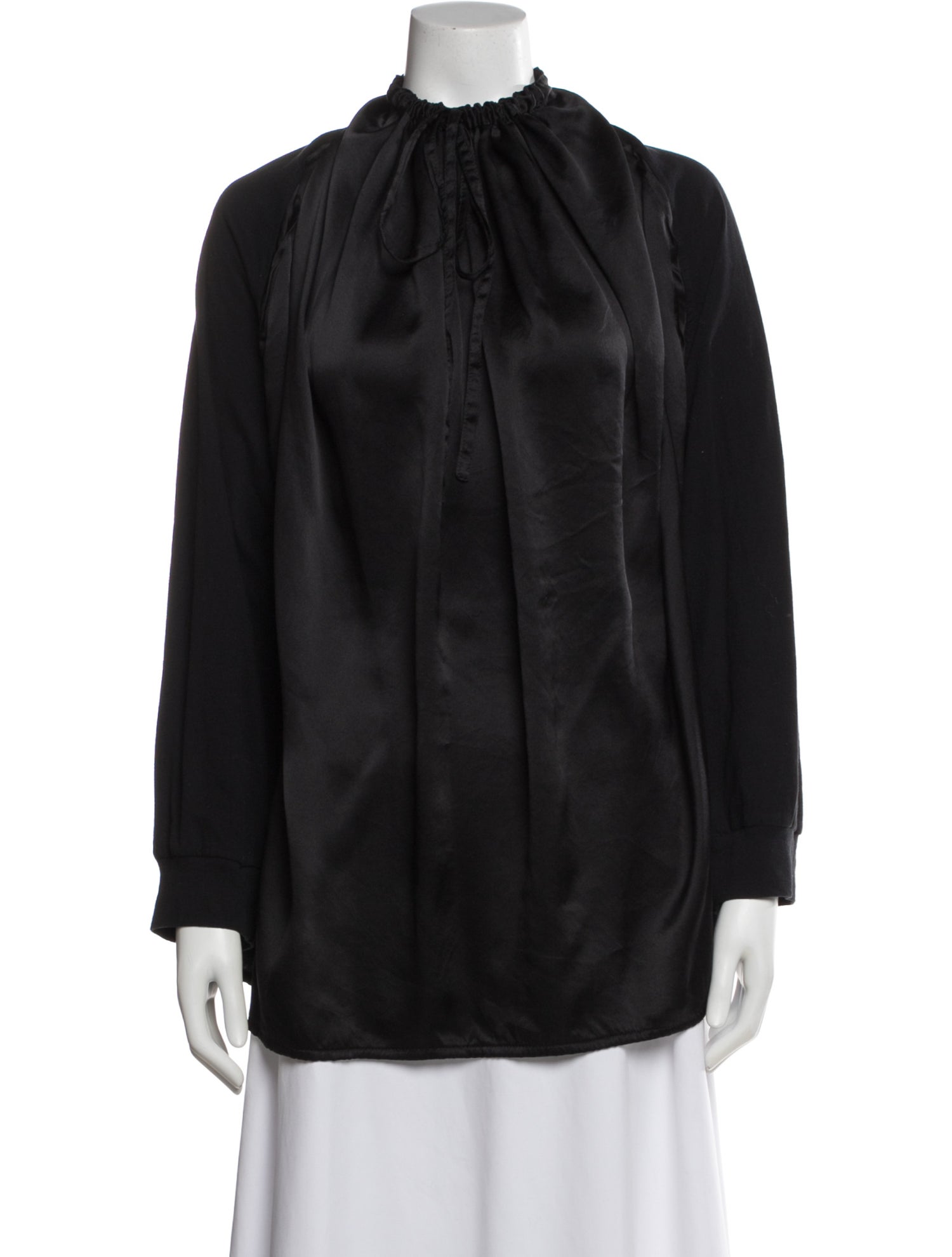 Ann Demeulemeester Tie Neck Long Sleeve Blouse