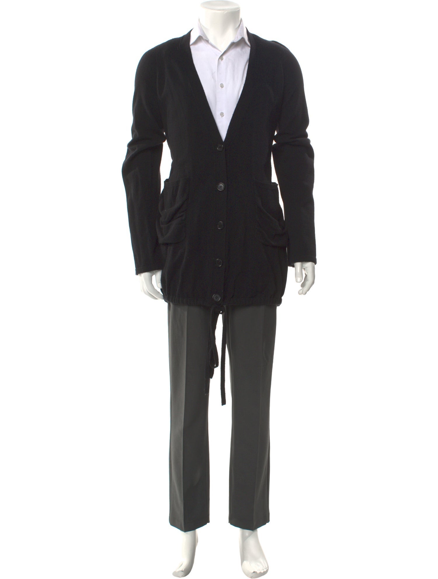 Ann Demeulemeester Virgin Wool V-Neck Cardigan