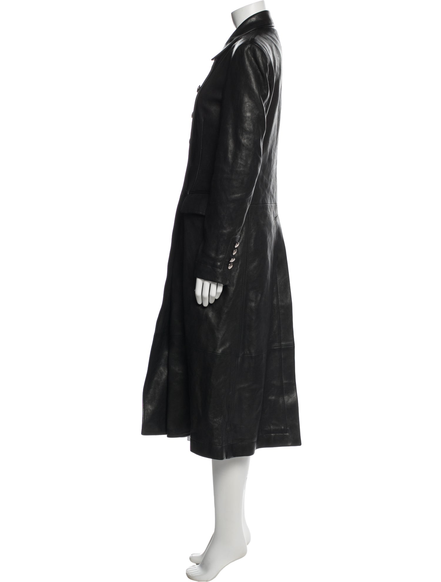 anndemeulemeester 25ss ロンT Ann Demeulemeester 2025 Lamb Leather Trench Coat - Grey Coats