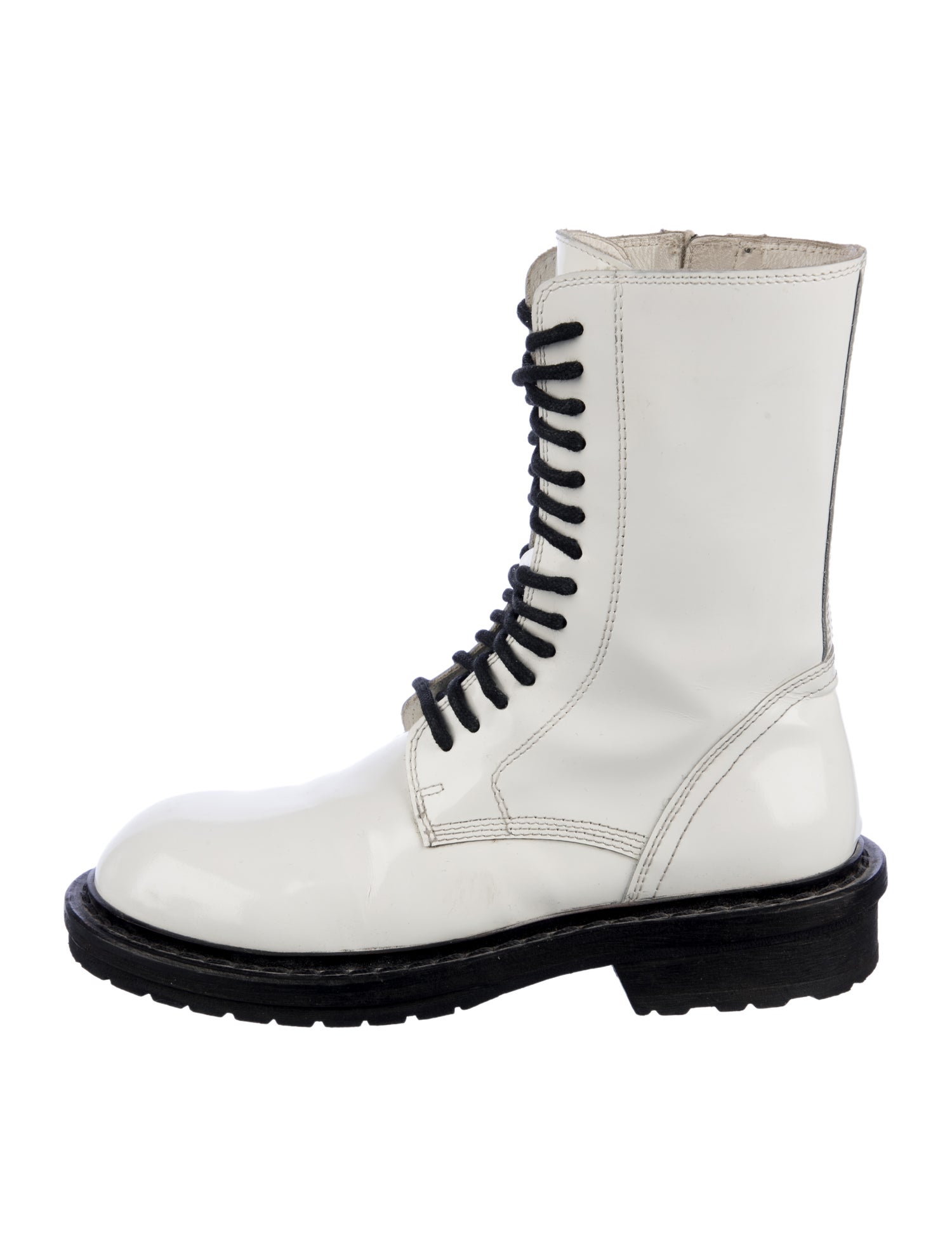 Ann Demeulemeester Leather Combat Boots