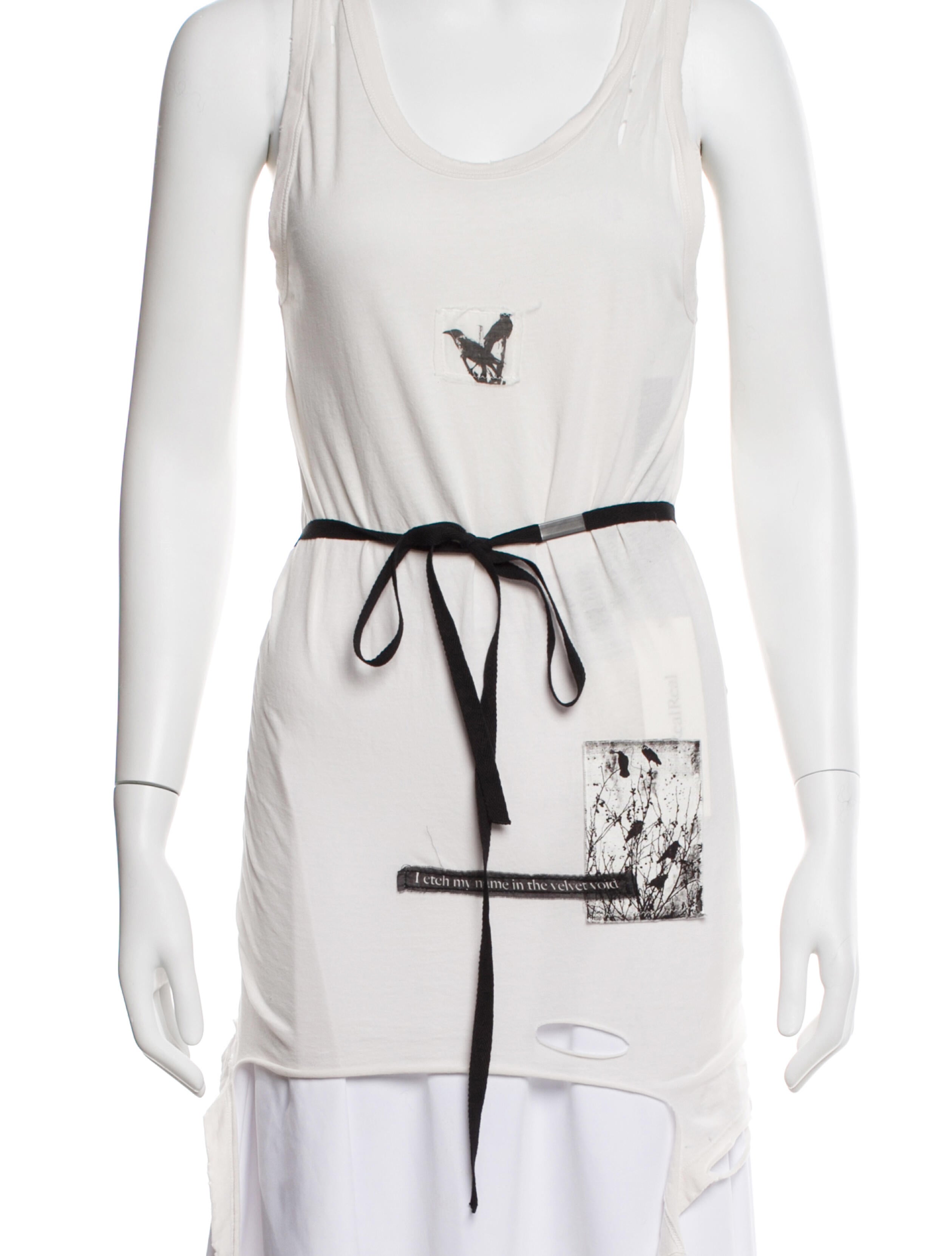 Ann Demeulemeester Graphic Print Scoop Neck Top