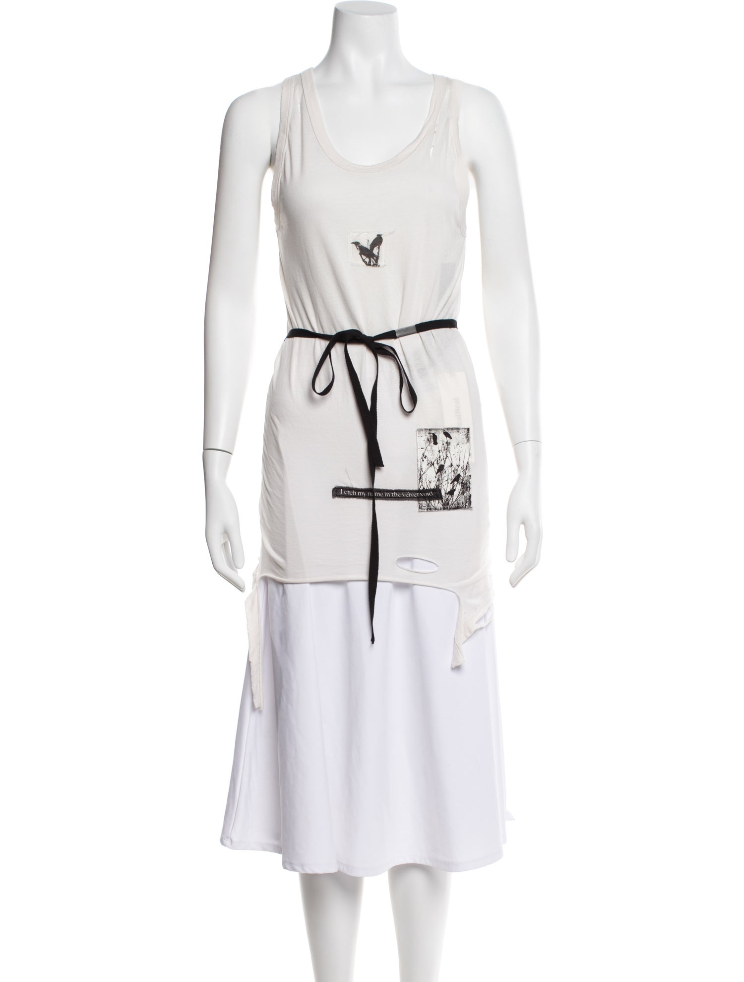 Ann Demeulemeester Graphic Print Scoop Neck Top