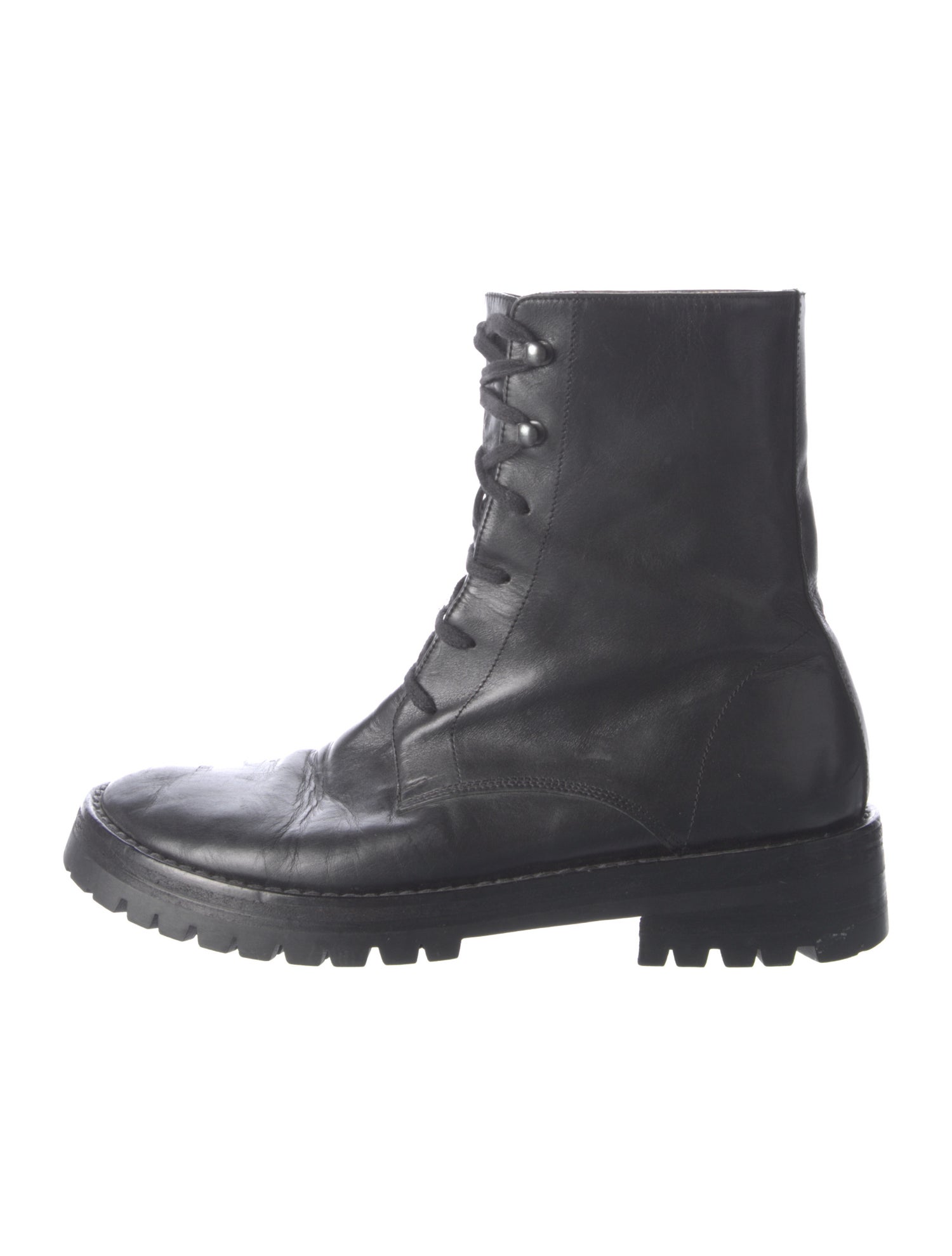 Ann Demeulemeester Leather Combat Boots
