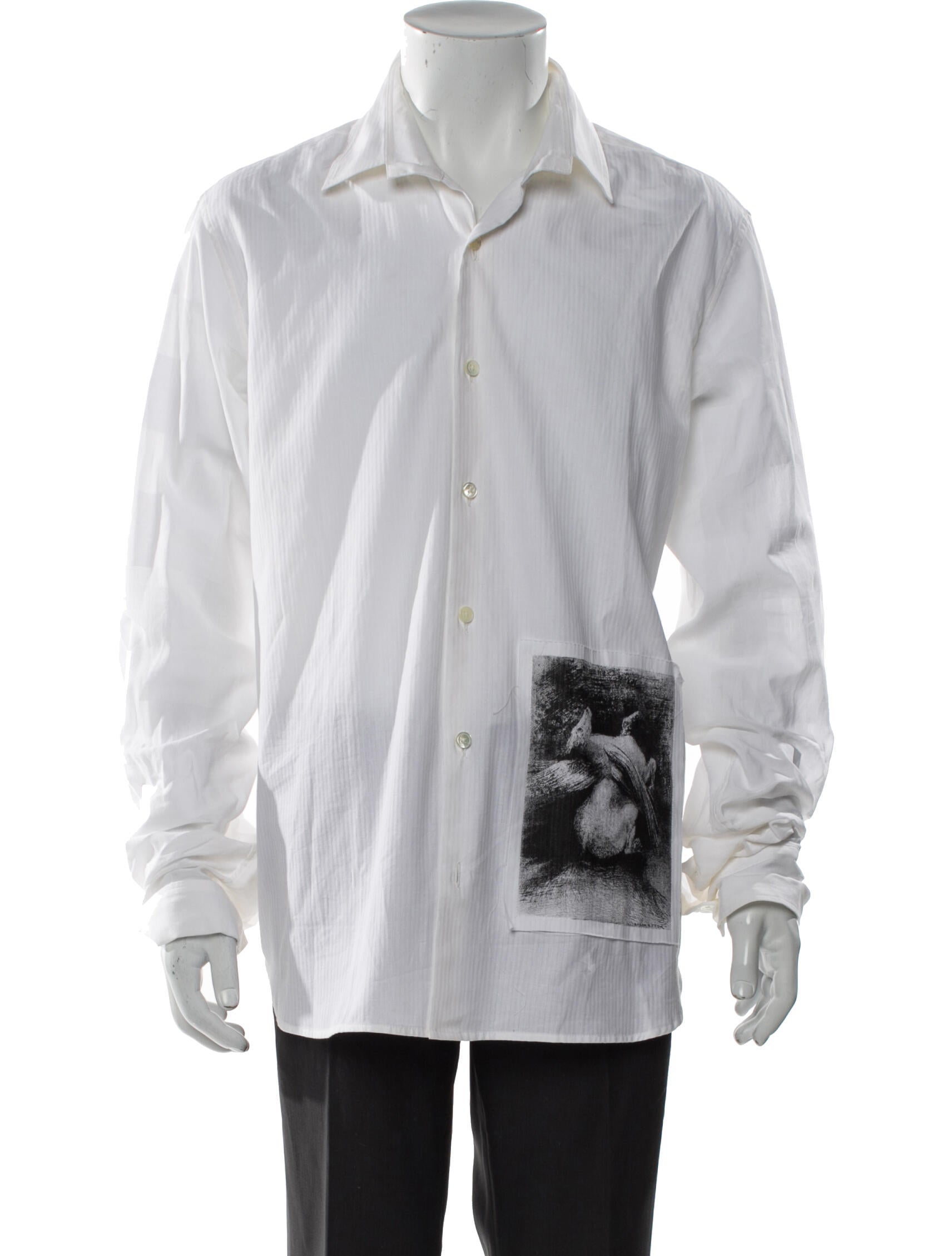 Ann Demeulemeester Graphic Print Long Sleeve Shirt