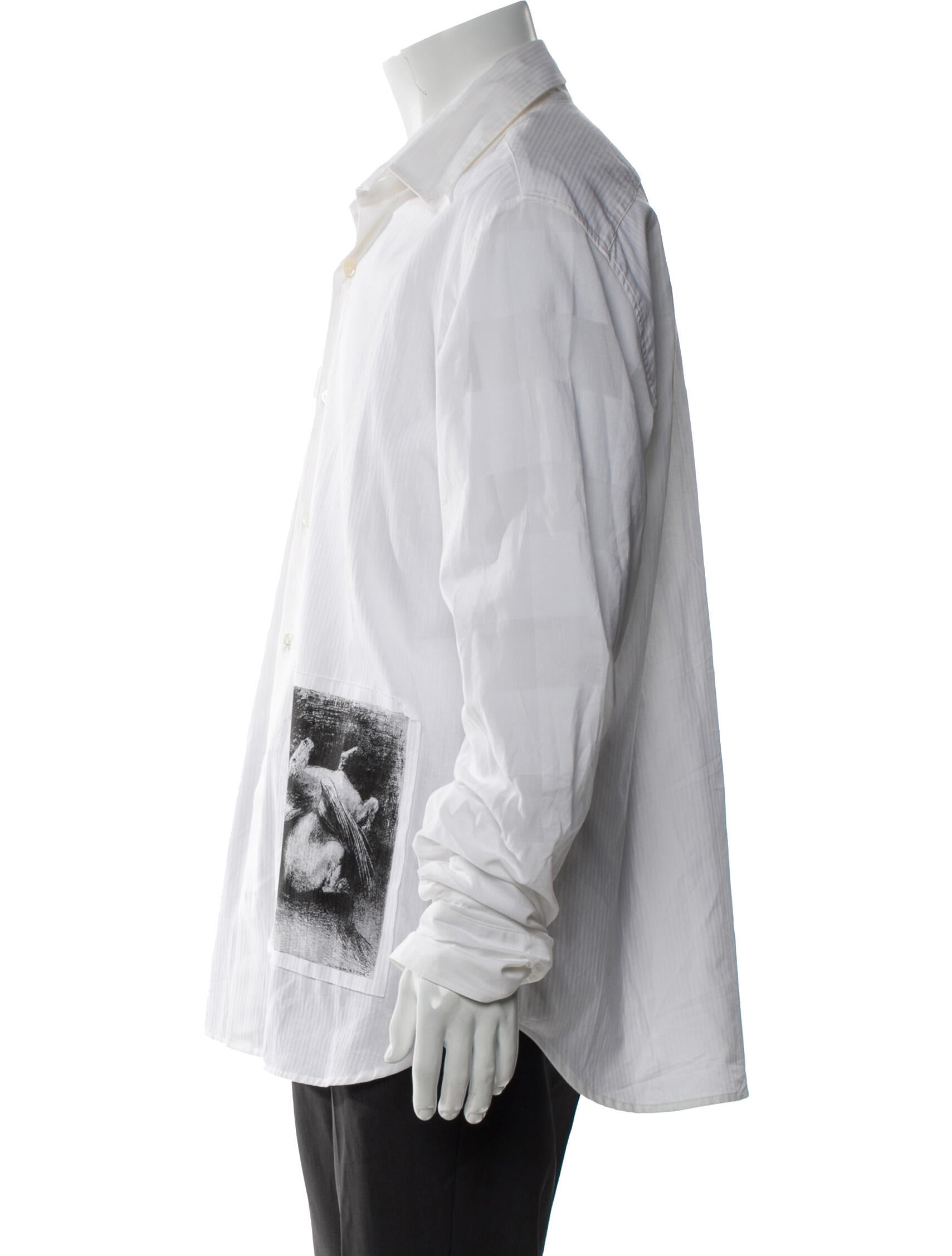 Ann Demeulemeester Graphic Print Long Sleeve Shirt