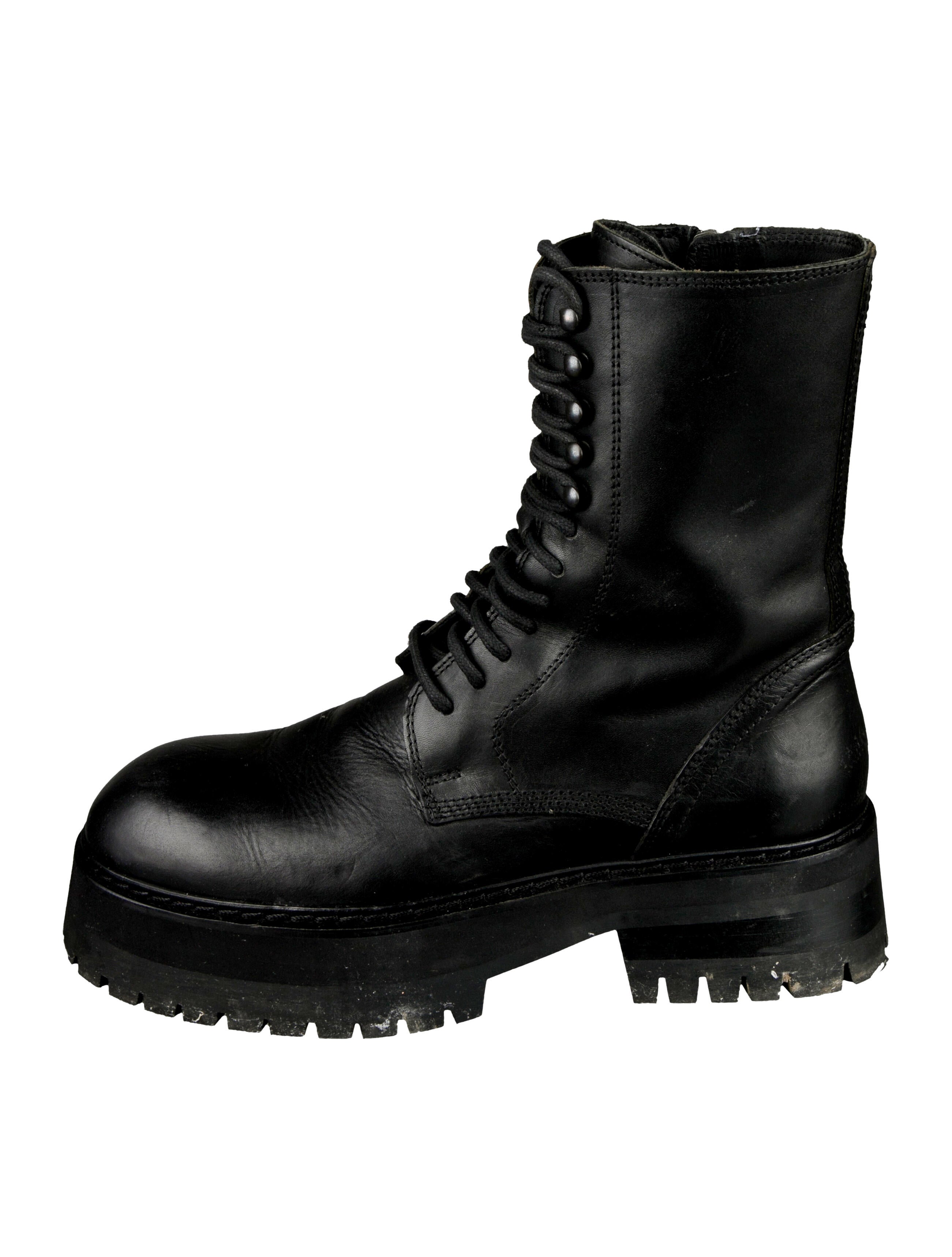 Ann Demeulemeester Leather Combat Boots