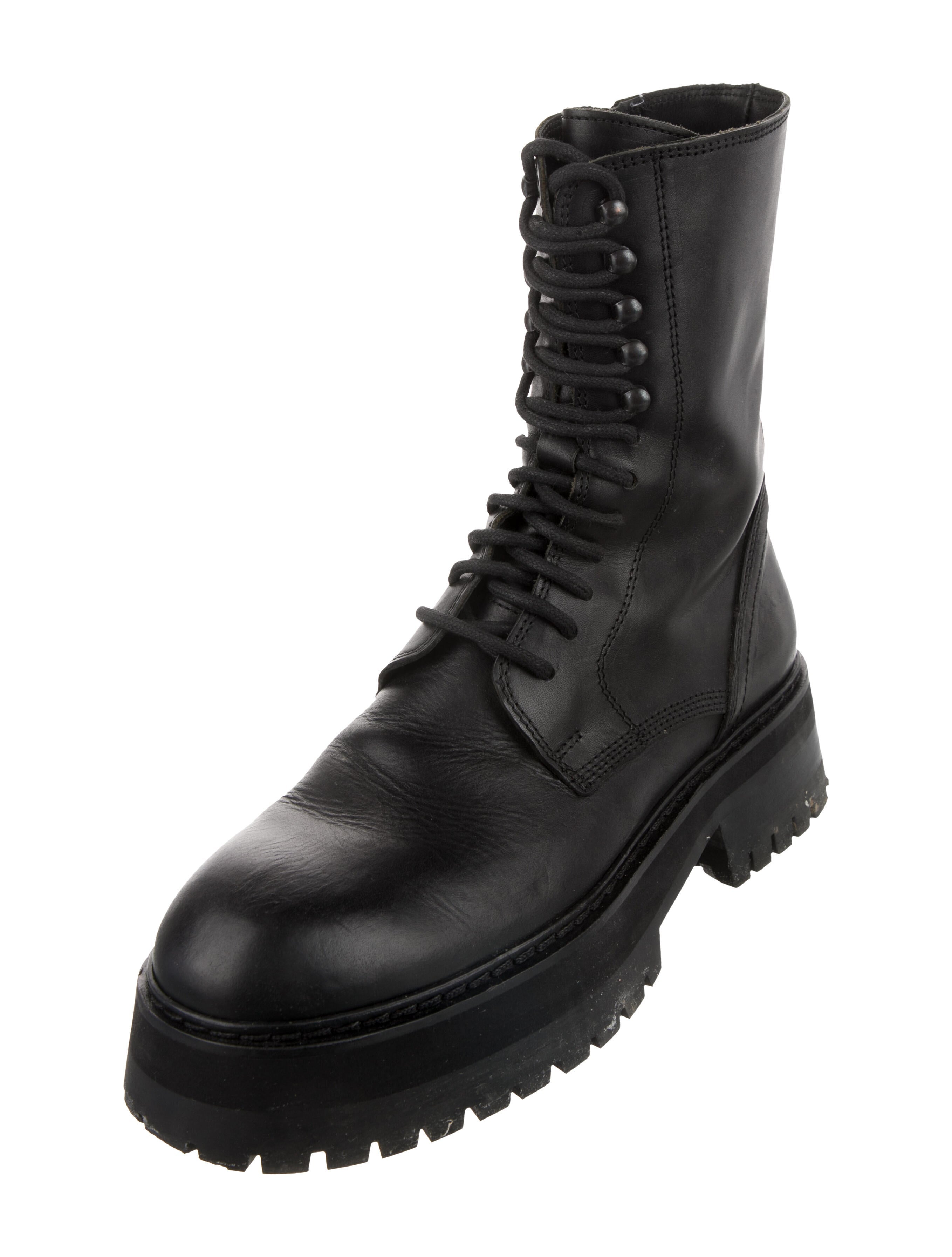 Ann Demeulemeester Leather Combat Boots