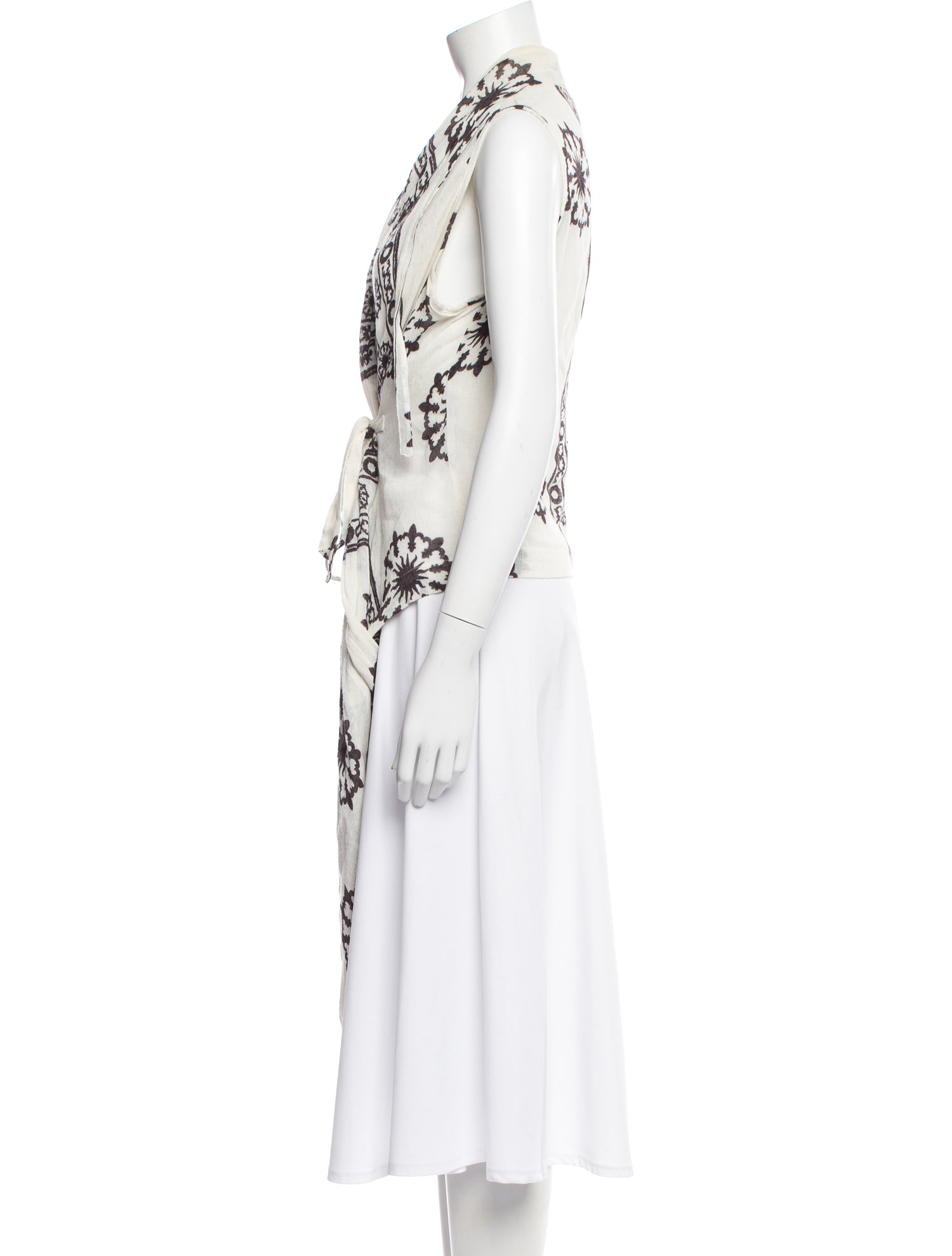 Ann Demeulemeester Printed V-Neck Sweater