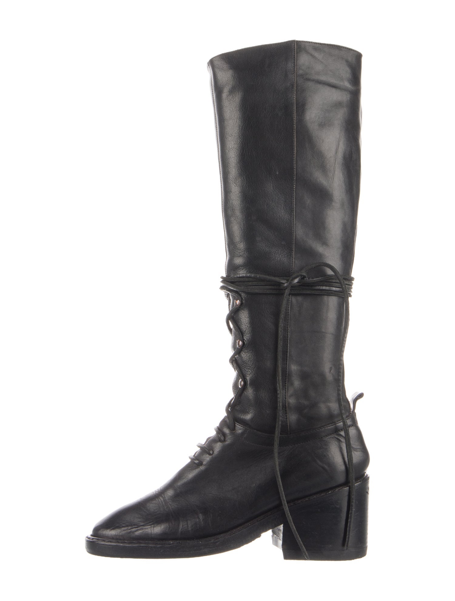 Ann Demeulemeester Leather Combat Boots